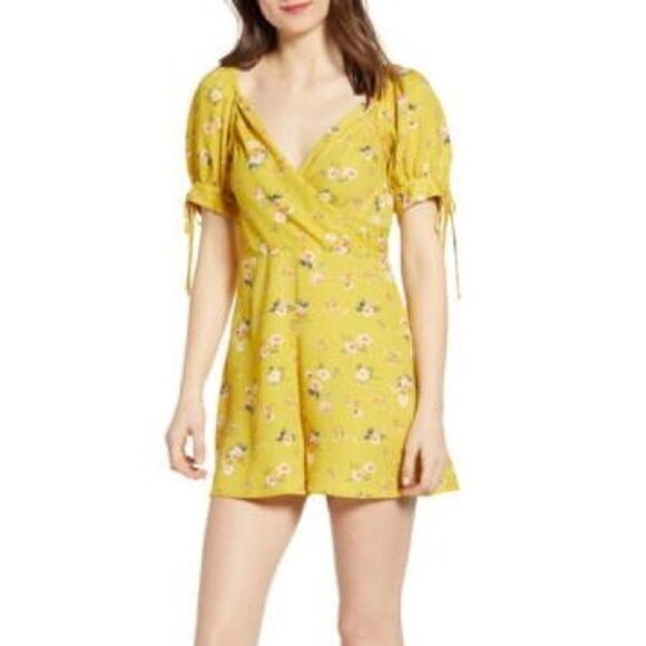 NWOT ANGL Ten Sixty Sherman Floral Tie Cuff Romper Medium - Picture 3 of 4